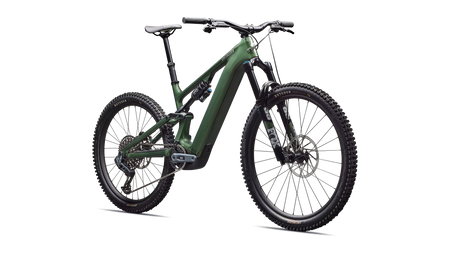Turbo Levo 4 Expert Gloss Cypress Metallic / Silver Dust – Front-Dreiviertelansicht