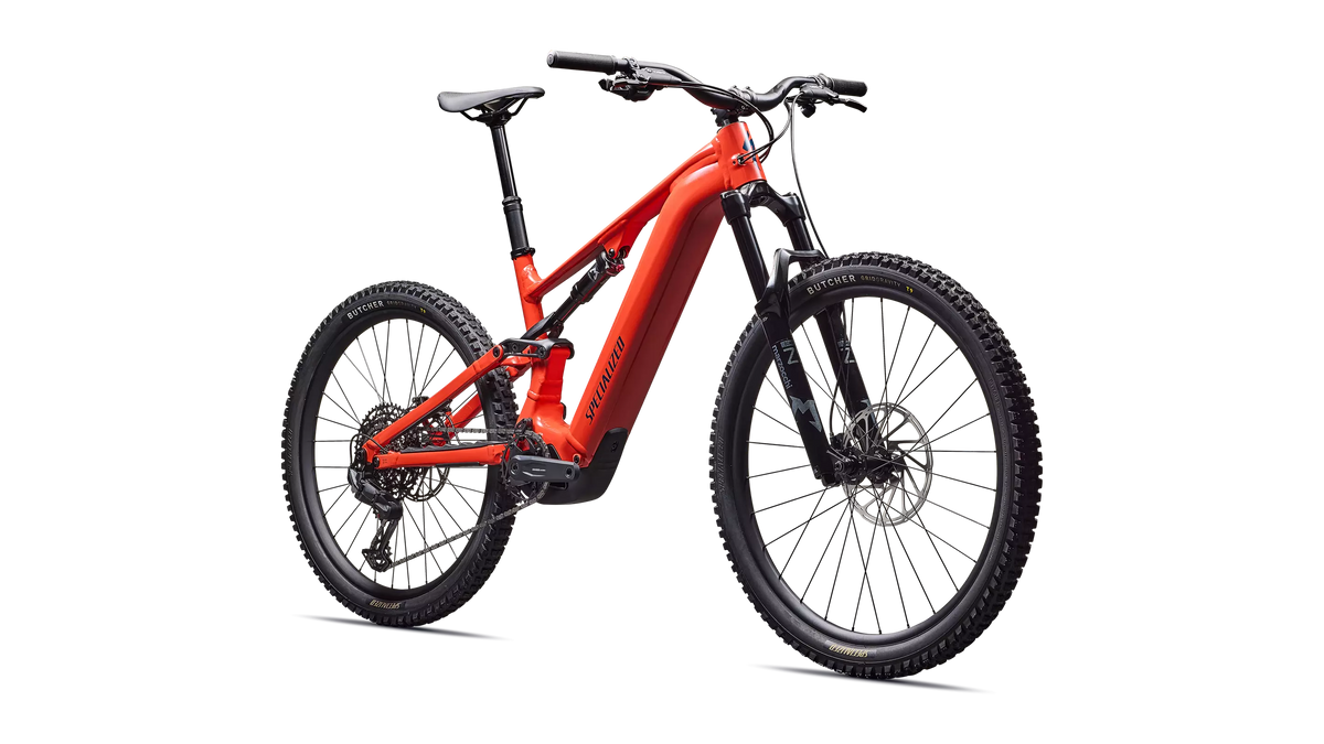 Turbo Levo 4 Alloy Gloss Deep Orange / Deep Lake – Front-Dreiviertelansicht