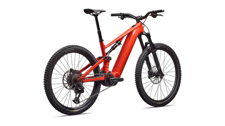 Turbo Levo 4 Alloy Gloss Deep Orange / Deep Lake – Heck-Dreiviertelansicht