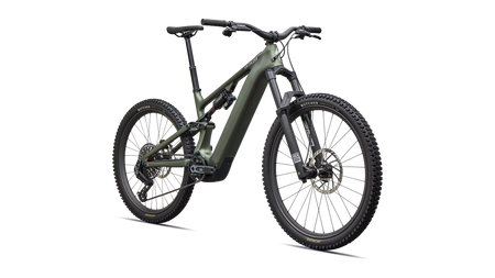 Turbo Levo 4 Pro Satin Bottle Green / Silver Dust – Front-Dreiviertelansicht