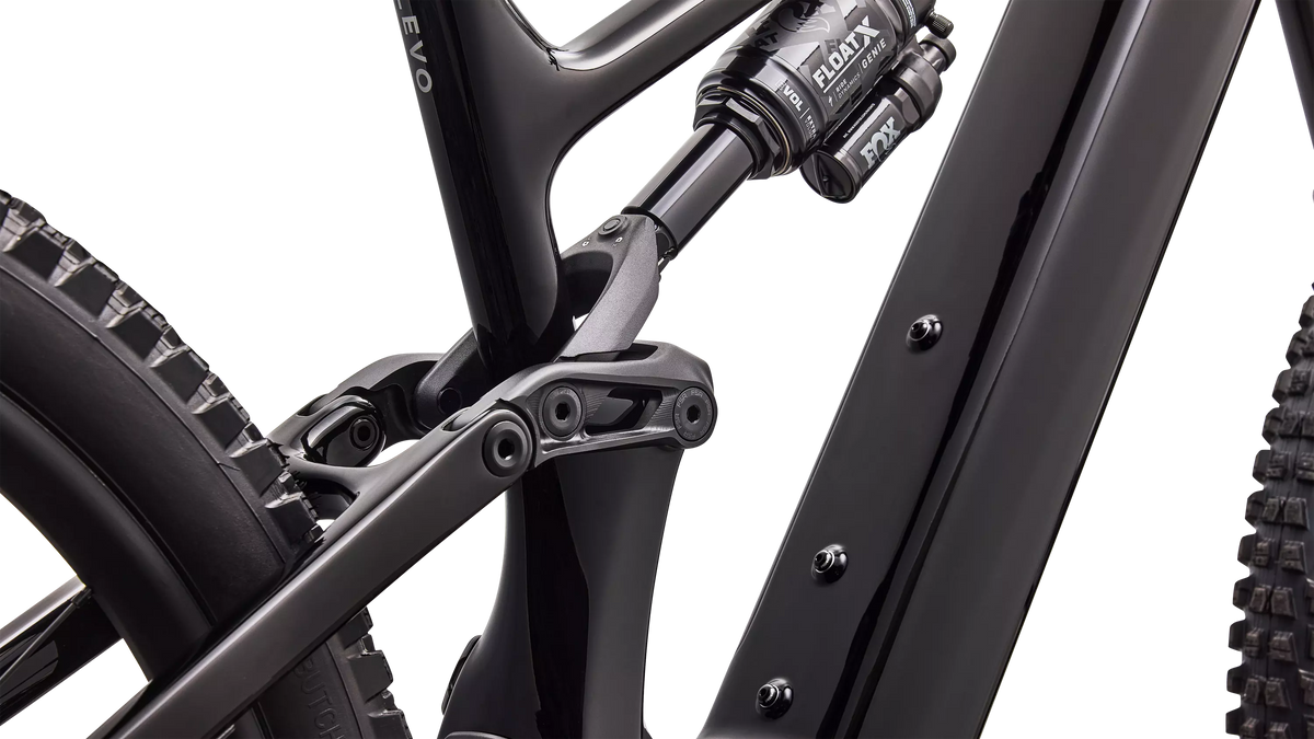 Turbo Levo 4 Comp Gloss Black / Cool Grey – Hinterbau-Detail