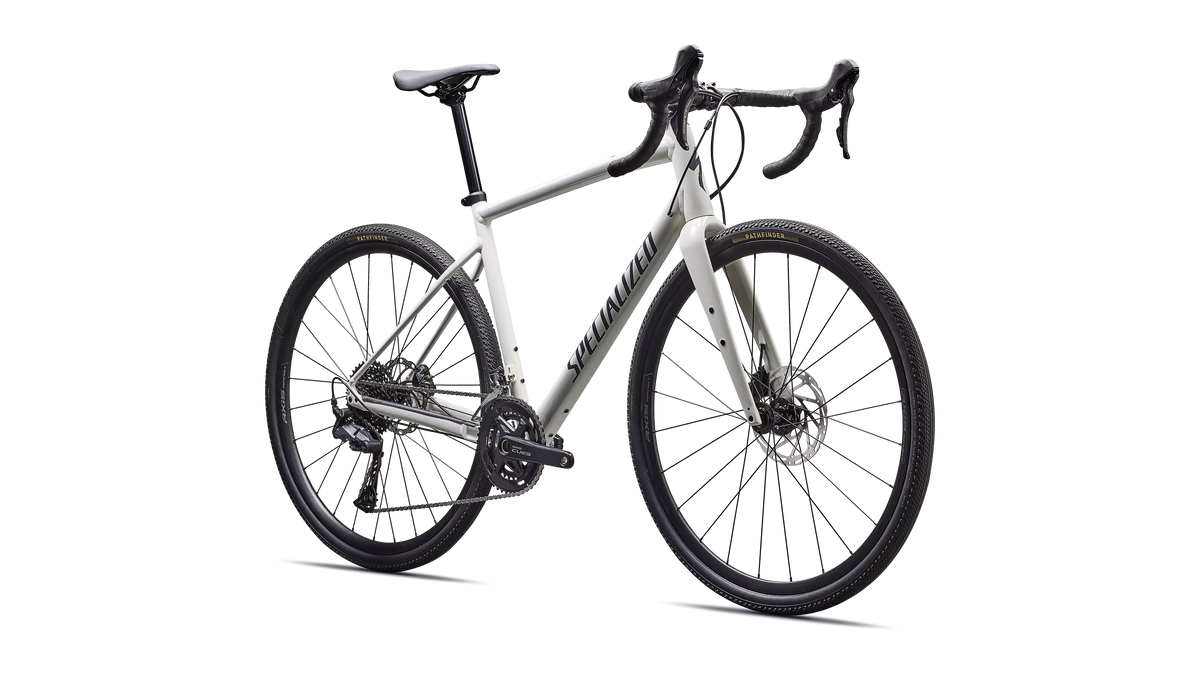 Diverge E5 Gloss Dune White / Ashen Grey – vorne schräg