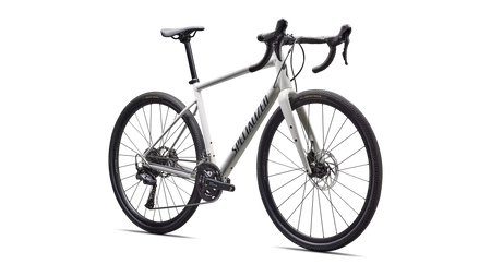 Diverge E5 Gloss Dune White / Ashen Grey – vorne schräg