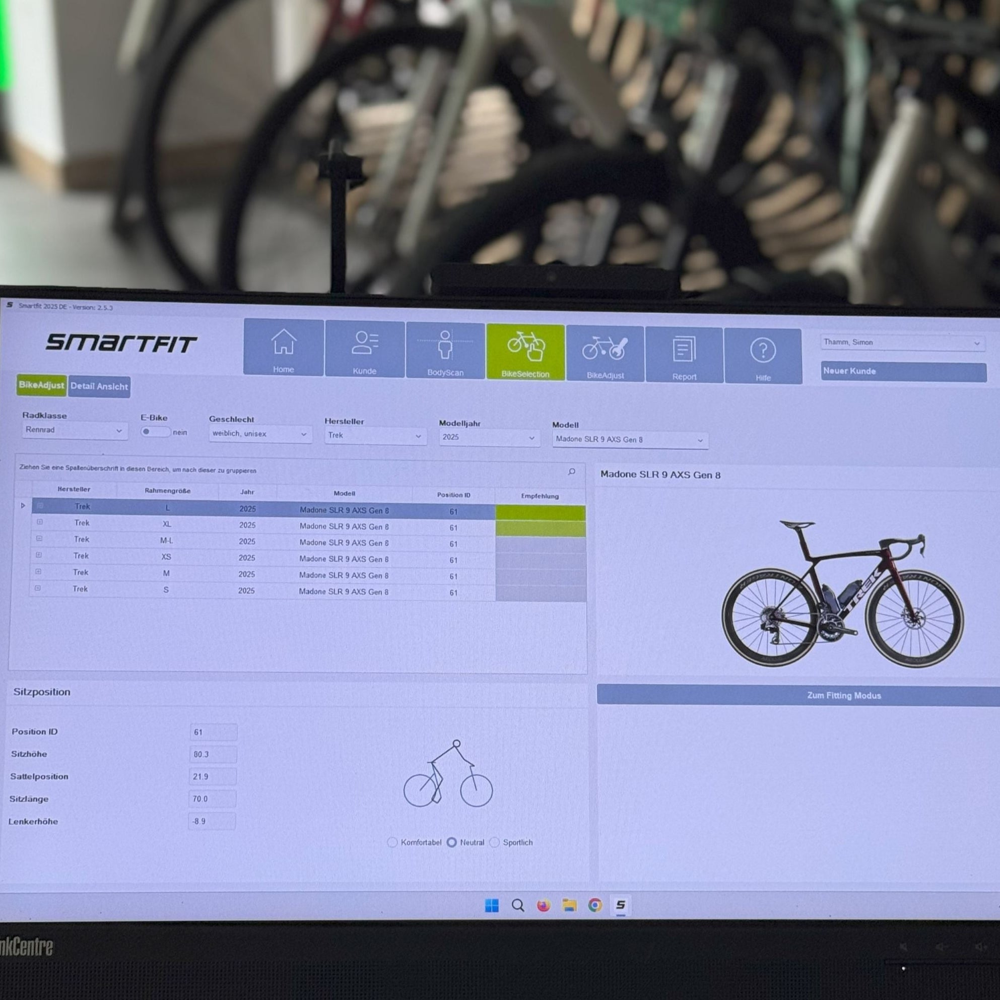 Video laden: Bikefitting mit SmartFit System
