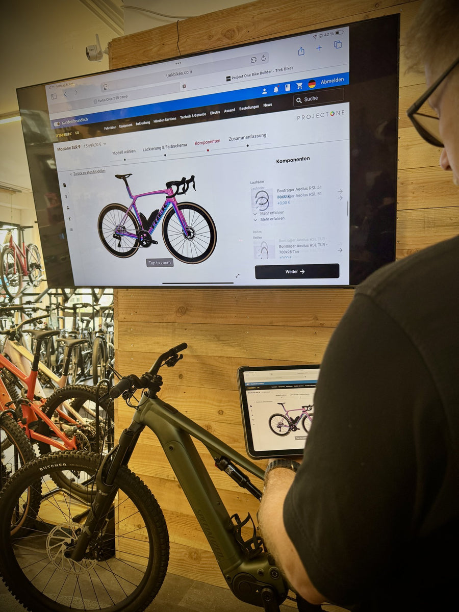 Konfiguration von Fahrrad in Fahrradladen